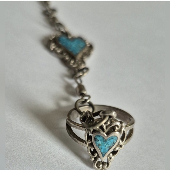 Vintage Ejc Turquoise Bracelet With Ring - Picture 5 of 9